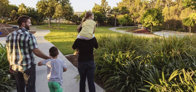 Families explore parks and trails in New Braunfels, Texas.