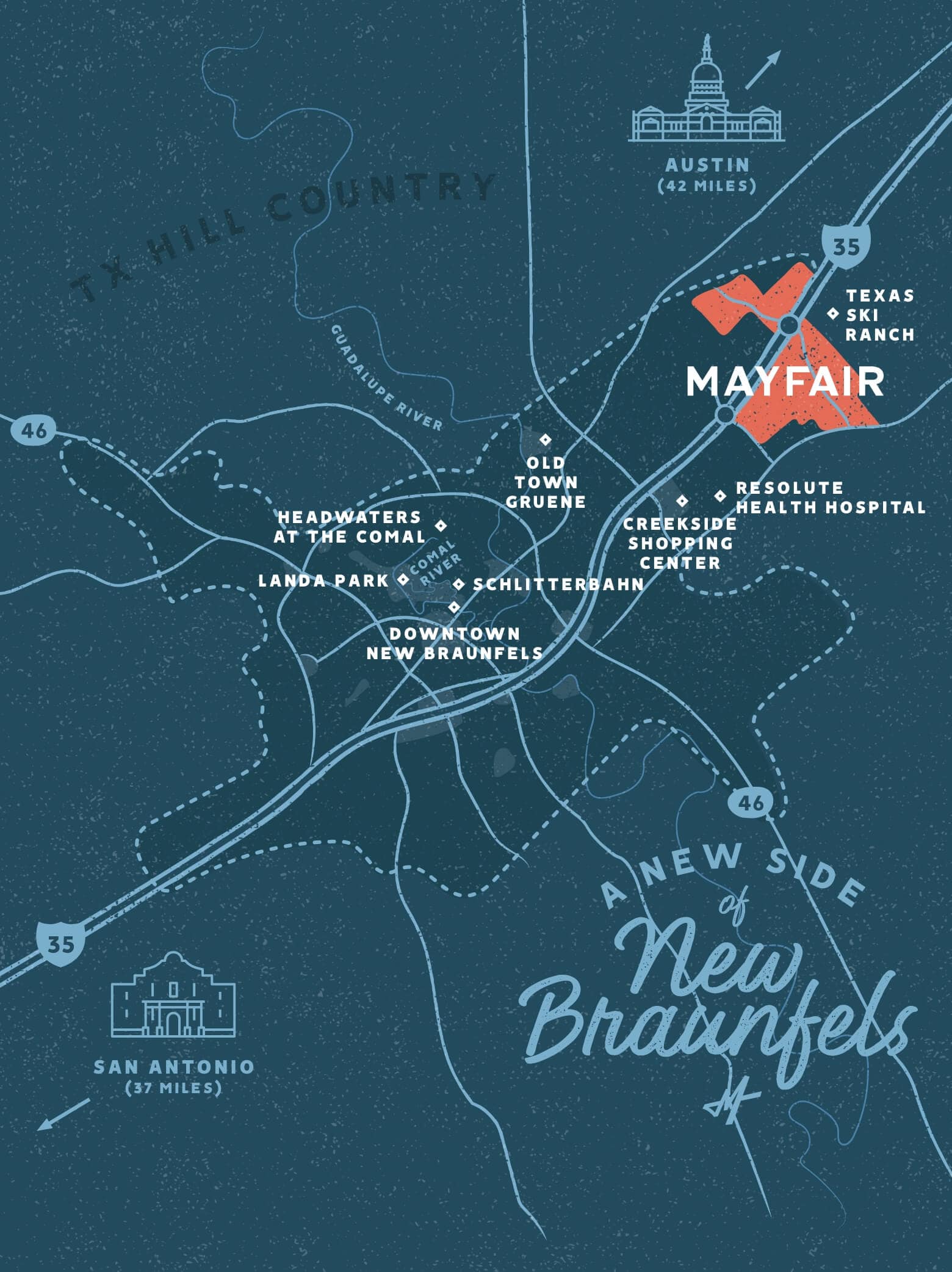 Mayfair New Braunfels TX Map
