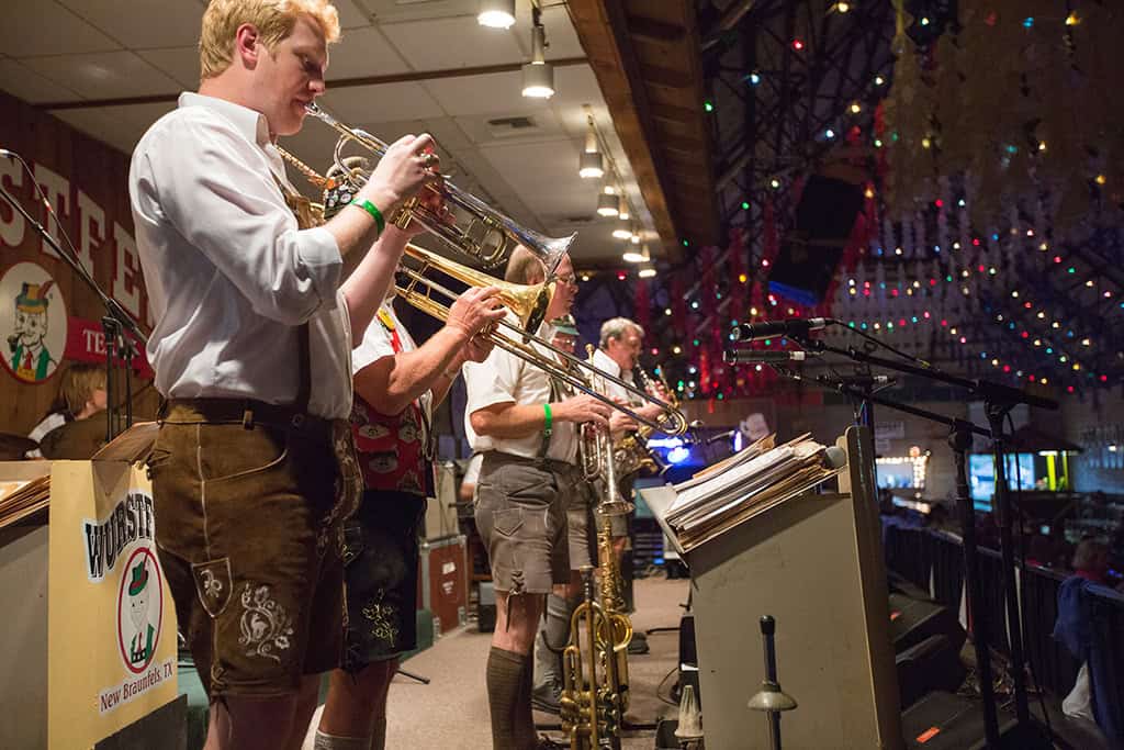 Trumpet players at Wurstfest and New Braunfels